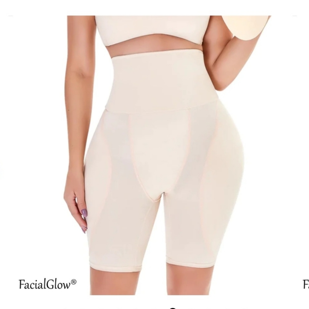 Beige Luxury Curve Shorts Medium